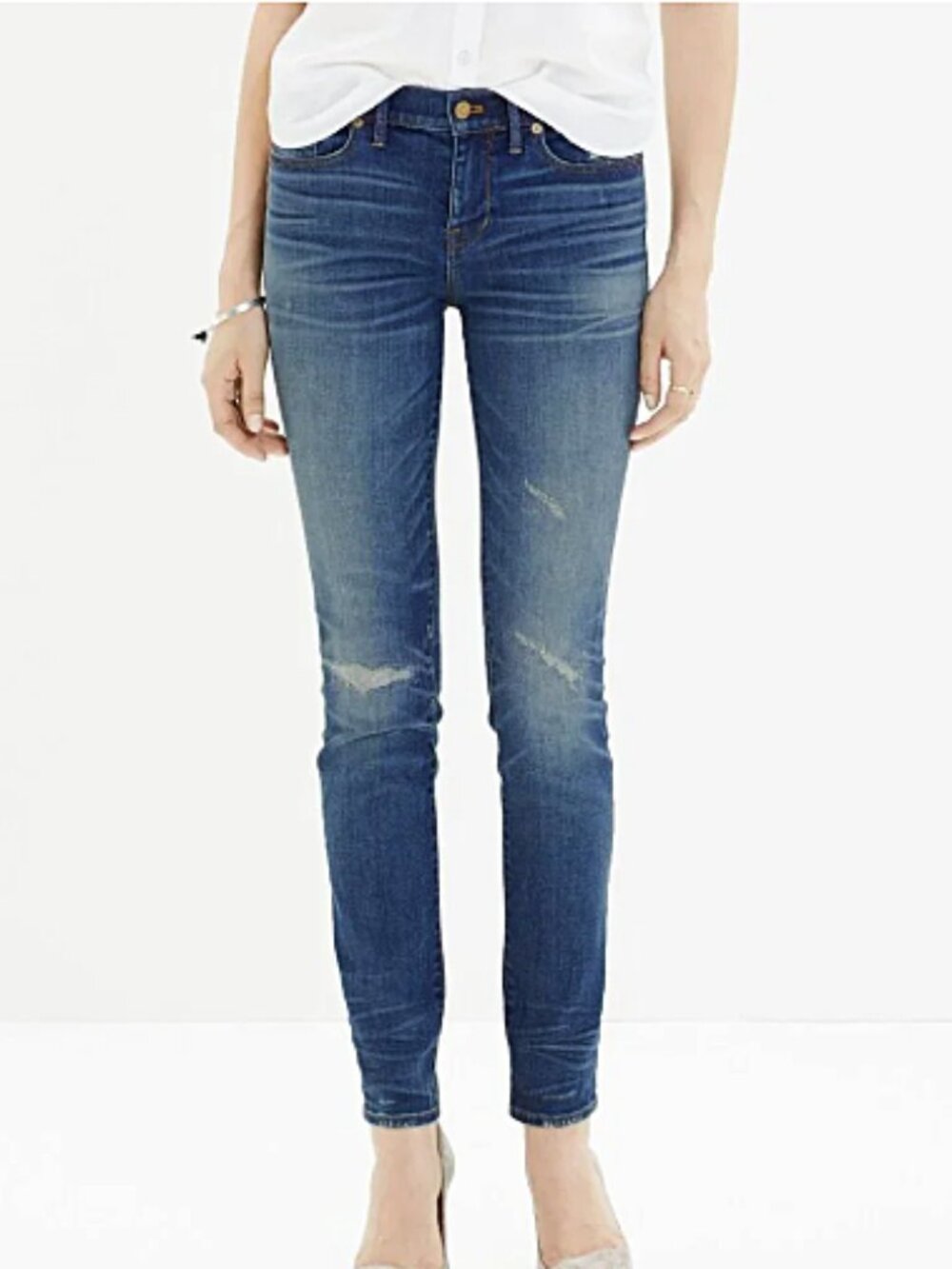 MADEWELL Skinny Skinny Rip and Repair Edition Mid Rise Distressed Jeans--EUC--29